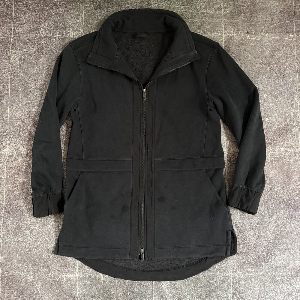 Women's Lululemon Light As Warmth Zip Up Black Yoga Define Athletic Jacket Sz 8